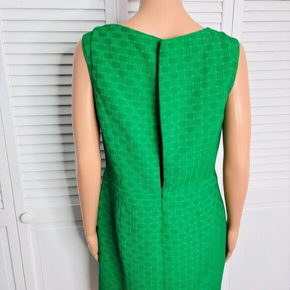 New TAKBOTS Green Textured Sleeveless Sheath Dress Size 12P - Picture 7 of 8